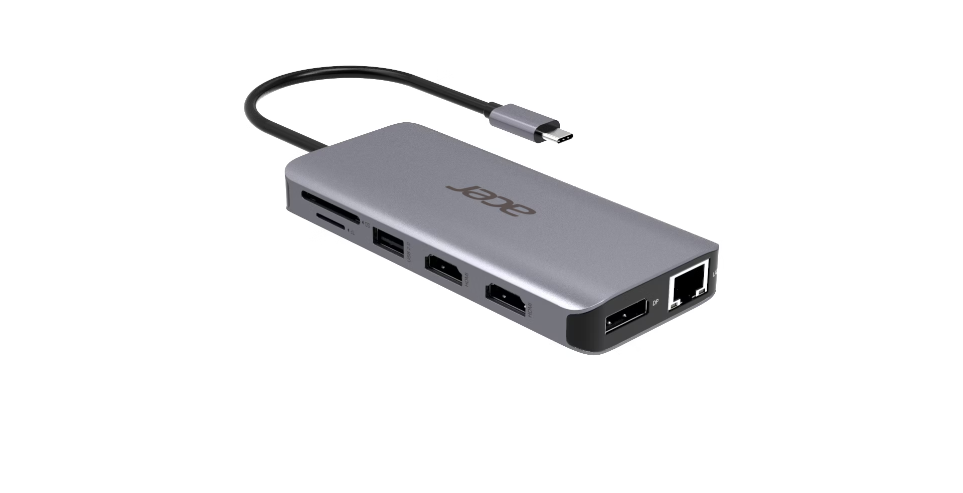 Acer 12-In-1 Type-C Adapter 2xUSB3.2 2xUSB2.0 1xDP