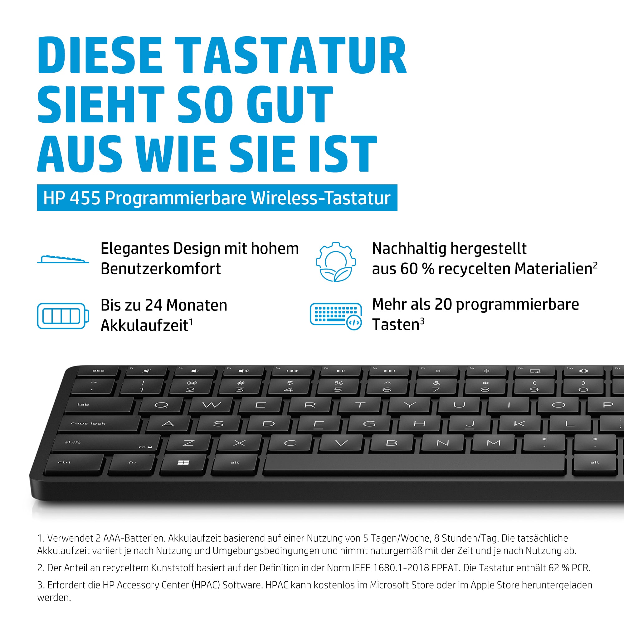 HP 455 programmierbare kabellose Tastatur