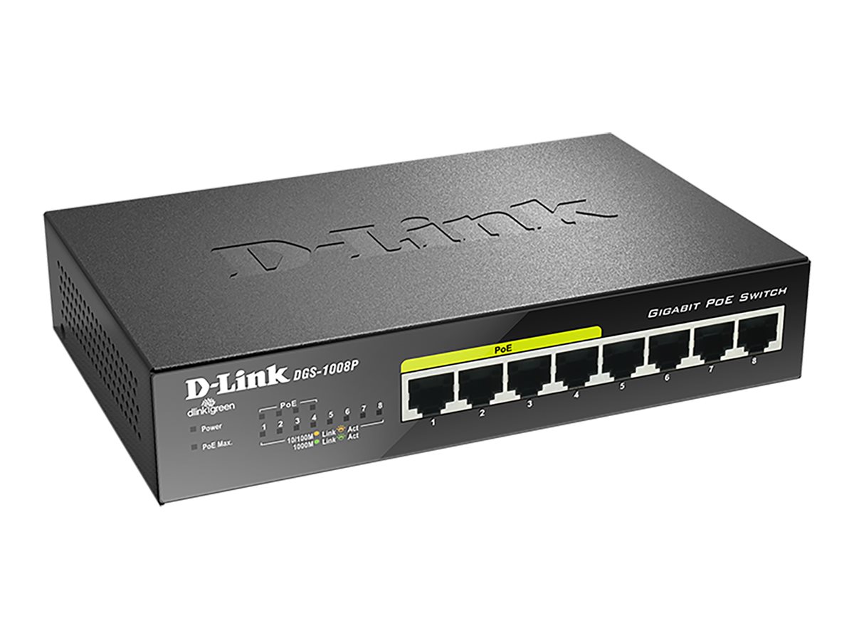 D-Link DGS-1008P 8-Port PoE Gigabit Switch