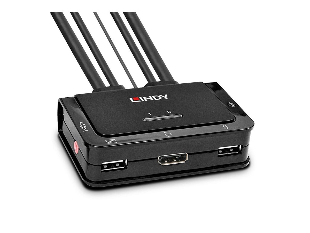 Lindy 2-Port DisplayPort 1.2 KVM Switch USB 2.0 Audio