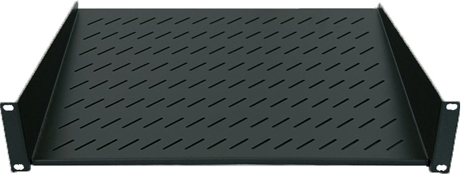INTELLINET 48,3cm 19Zoll Fachboden Frontmontage 1 HE Montage an den beiden vorderen Profilschienen 150 mm Tiefe schwarz
