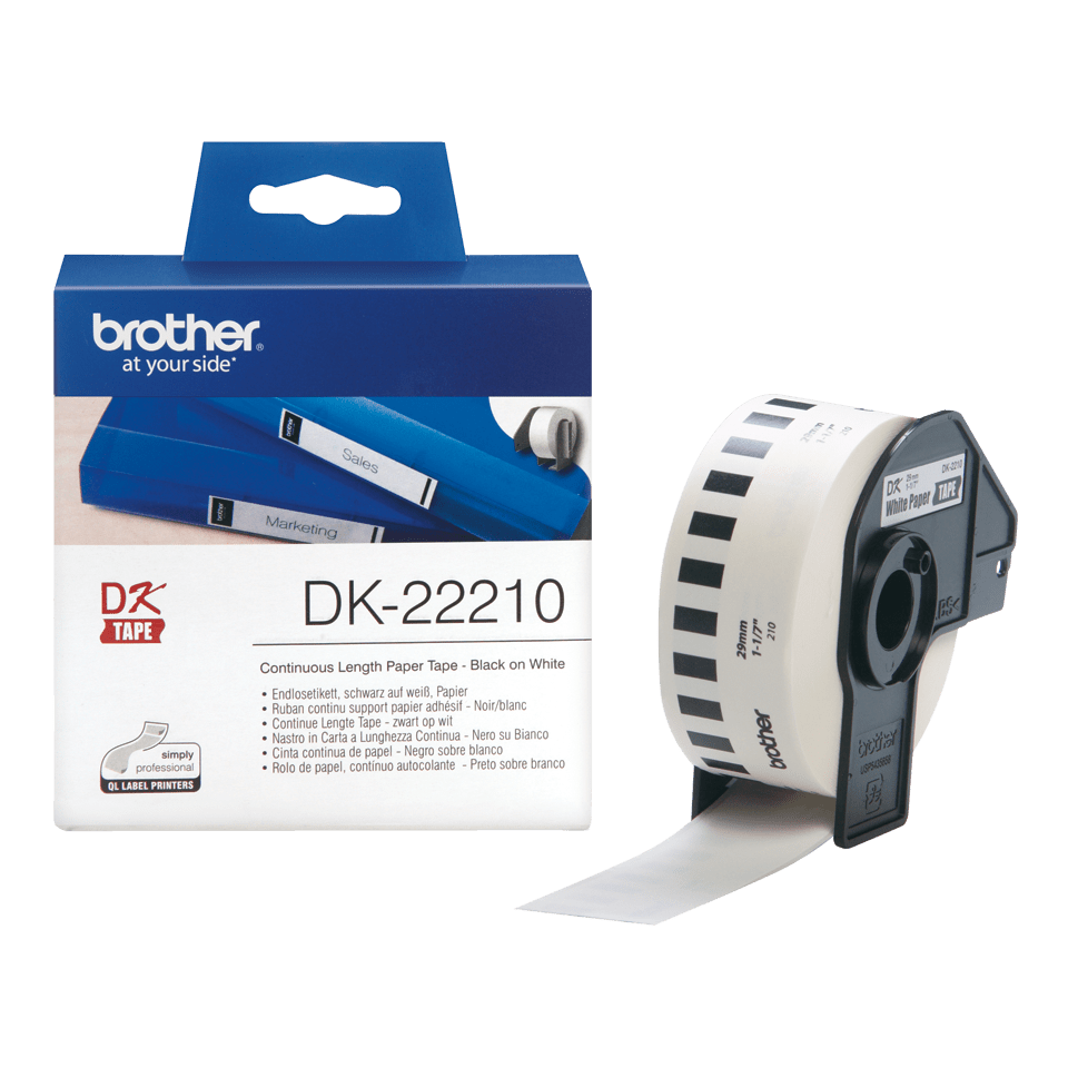 Brother DK-22210 Endlosetiketten Schwarz auf Weiß