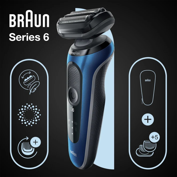 Braun Series 6 61-B1500s Barttrimmer blau