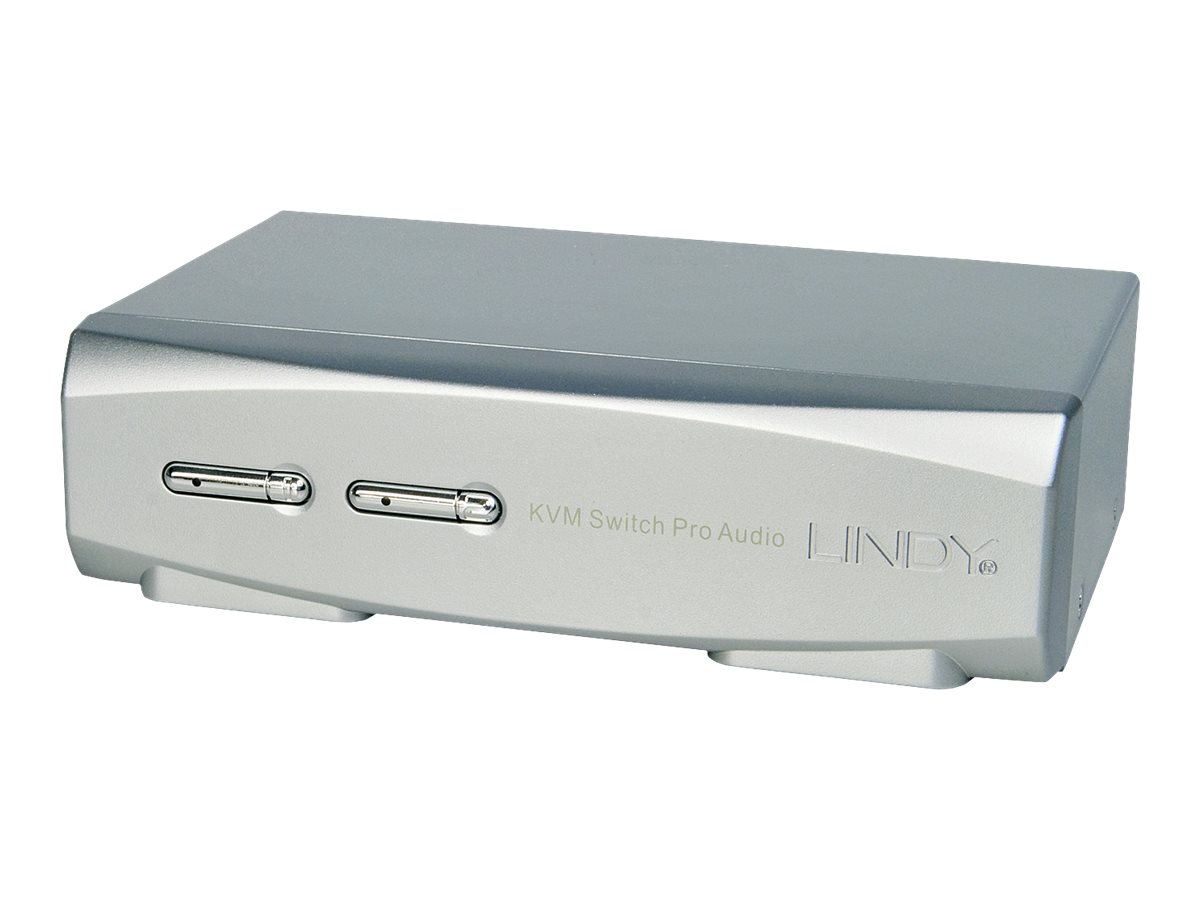 Lindy KVM Switch Pro 2 Port DisplayPort 1.2 USB 2.0 Audio