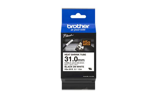 Brother HSe-261E Schrumpfschlauchkassette Schwarz-Weiß 31,0 mm