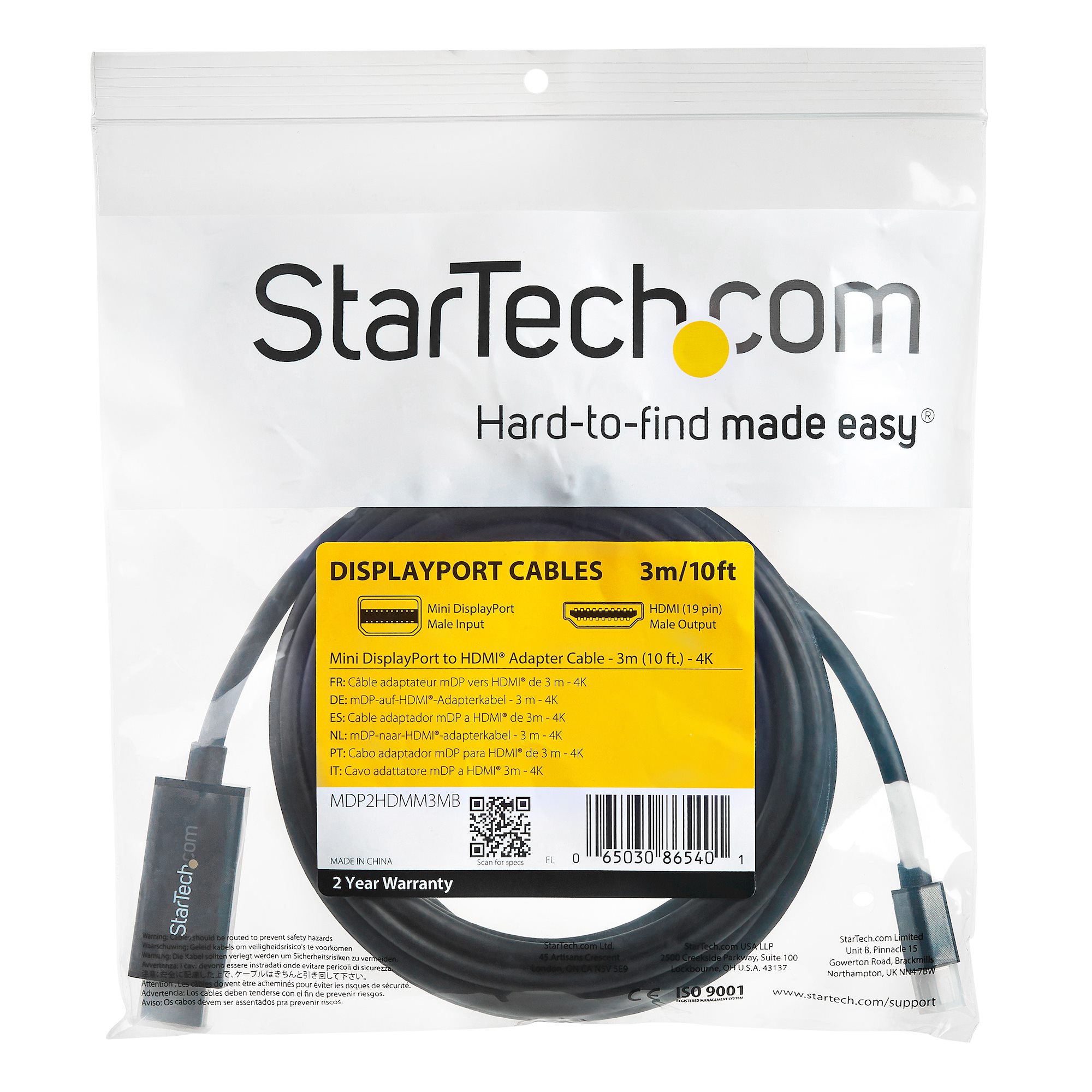 StarTech.com Mini DisplayPort auf HDMI Adapterkabel 3m Schwarz