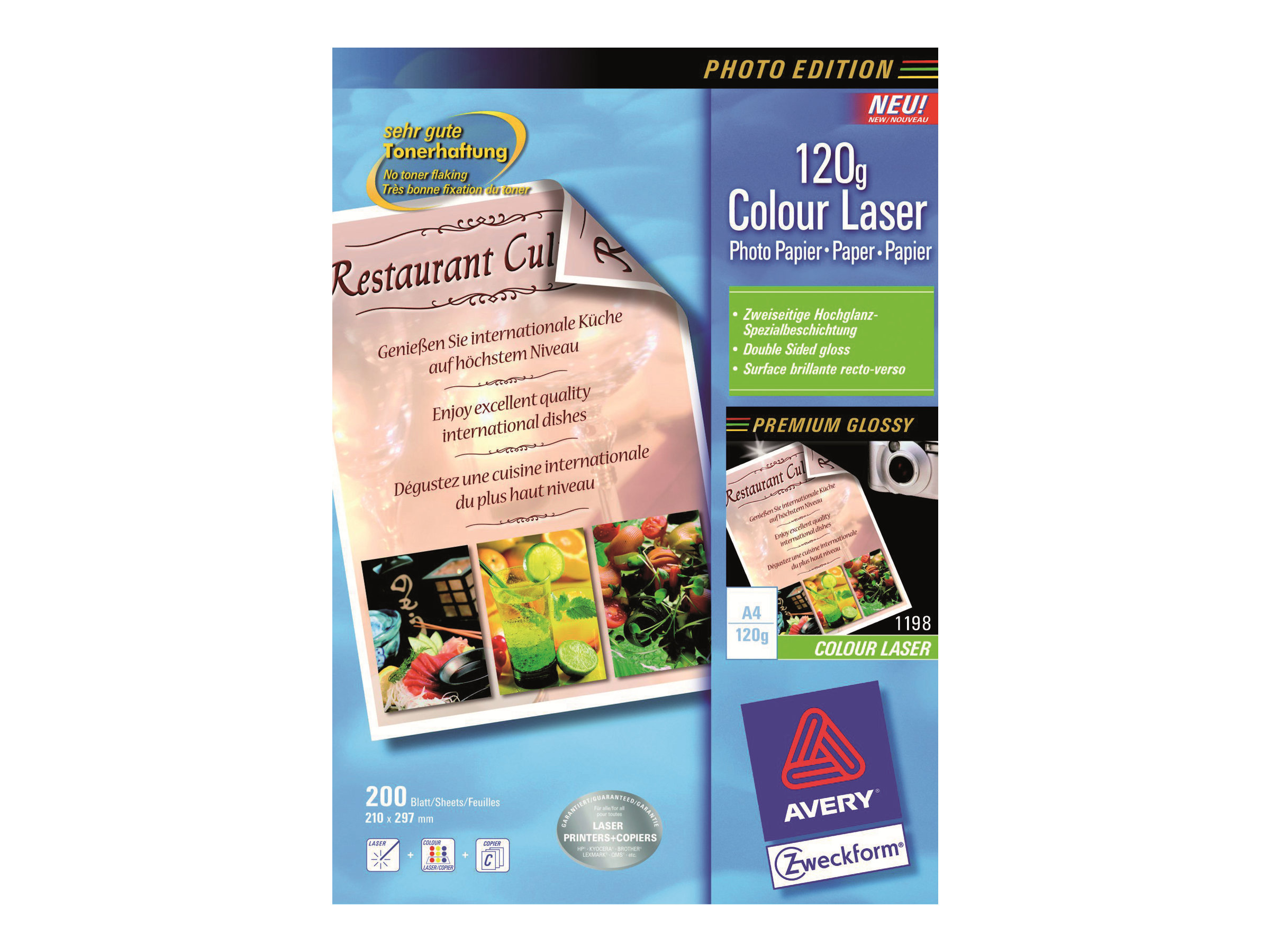 Avery Zweckform Fotopapier 1198 glänzend 120 g/qm