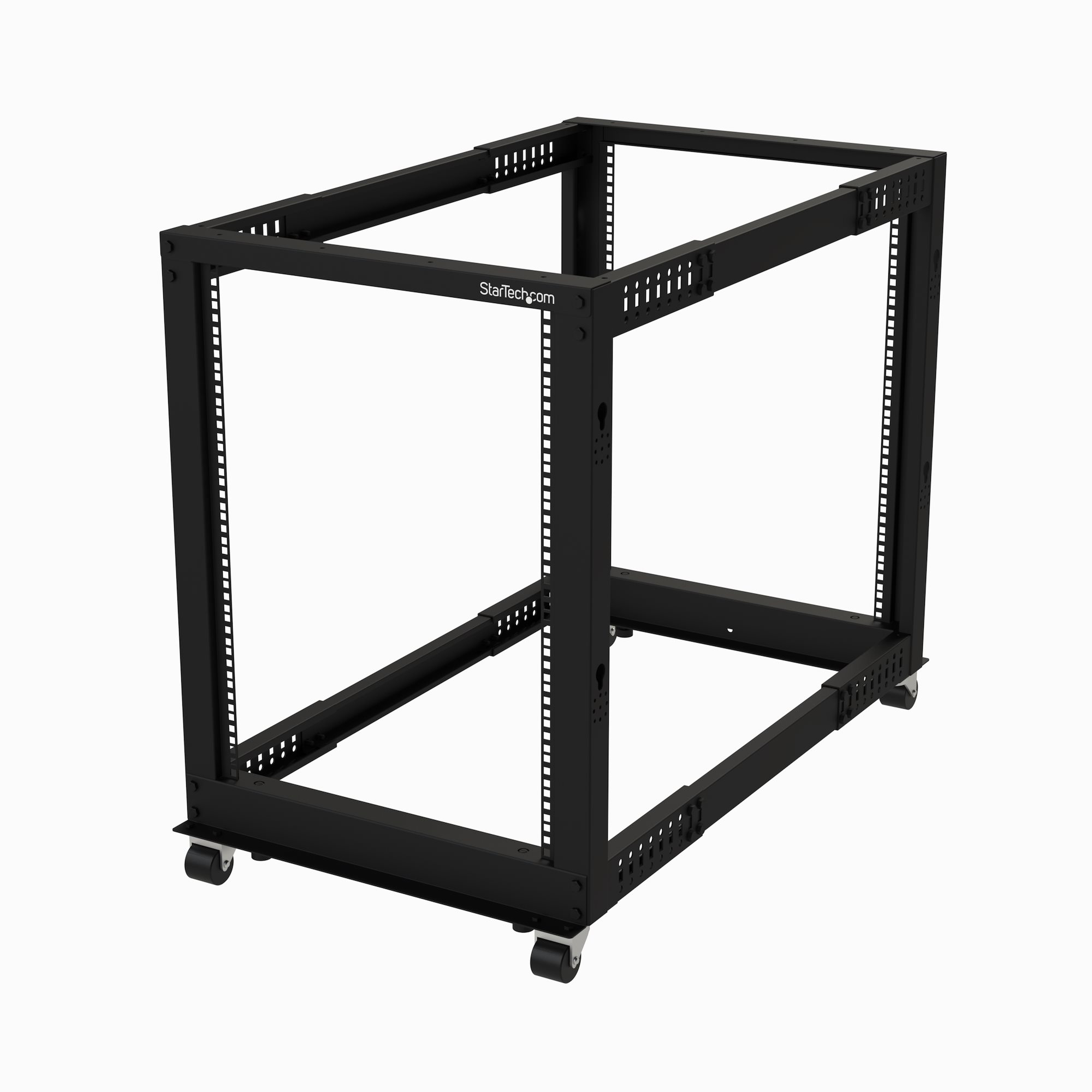 STARTECHCOM 48,26cm 19Zoll Serverschrank 15HE Laborgestell Tiefenverstellbar zwischen 56 und 102 cm 544 kg Kapazitat mit Roll