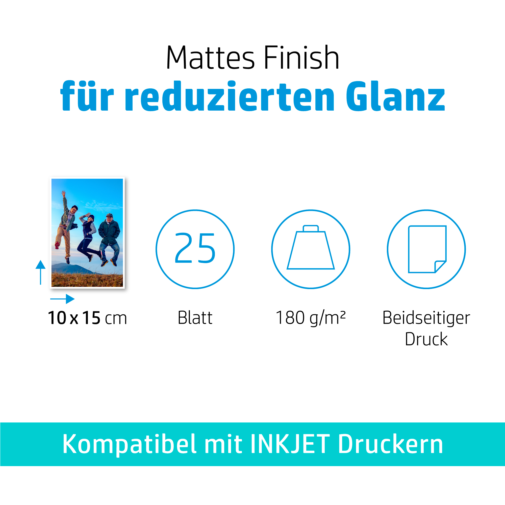 HP Fotopapier Matt 8,8 mil 180 g/m²