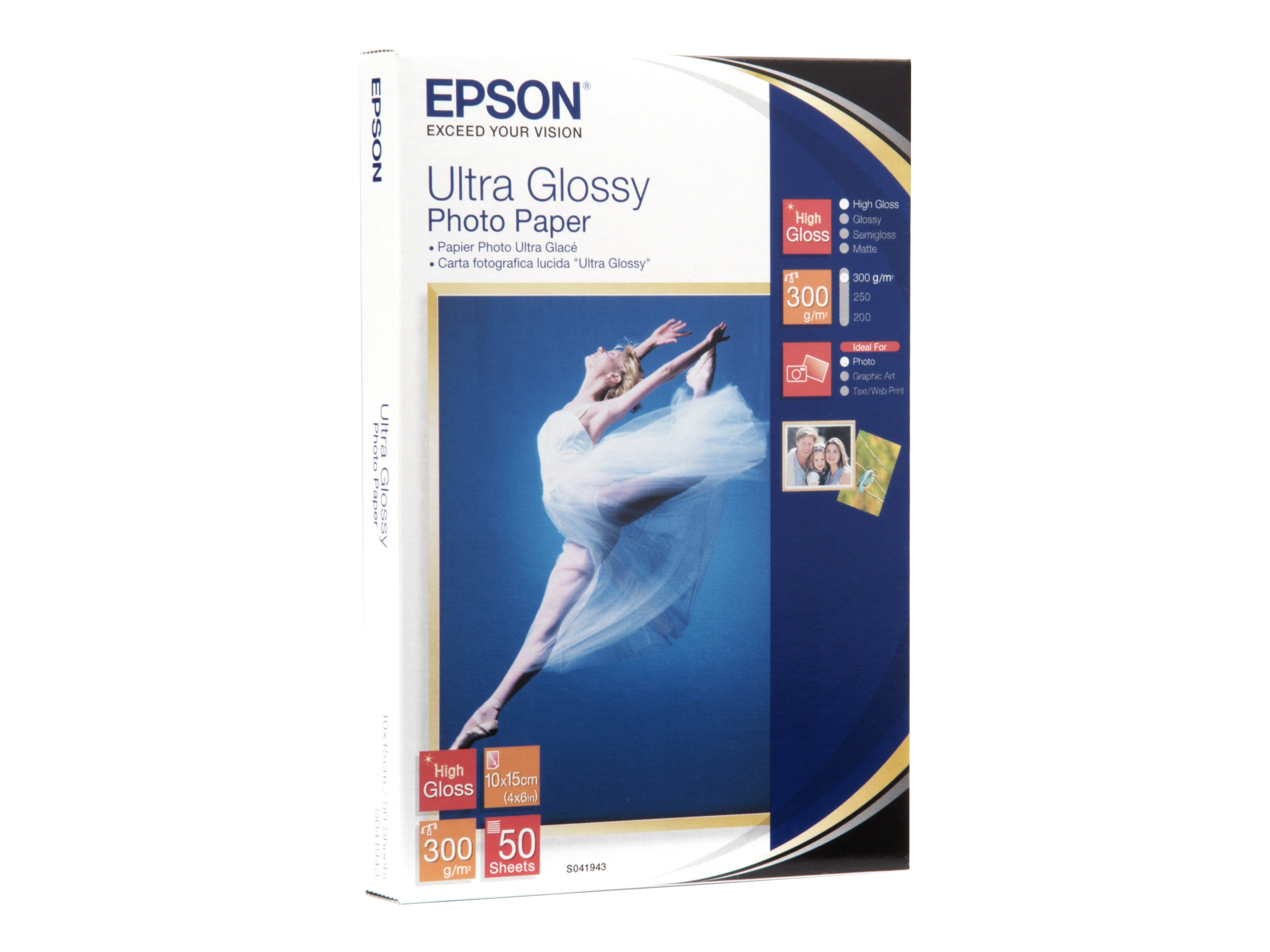 EPSON Fotopapier S041943 10,0 x 15,0 cm hochglaenzend 300 gqm 50 Blatt