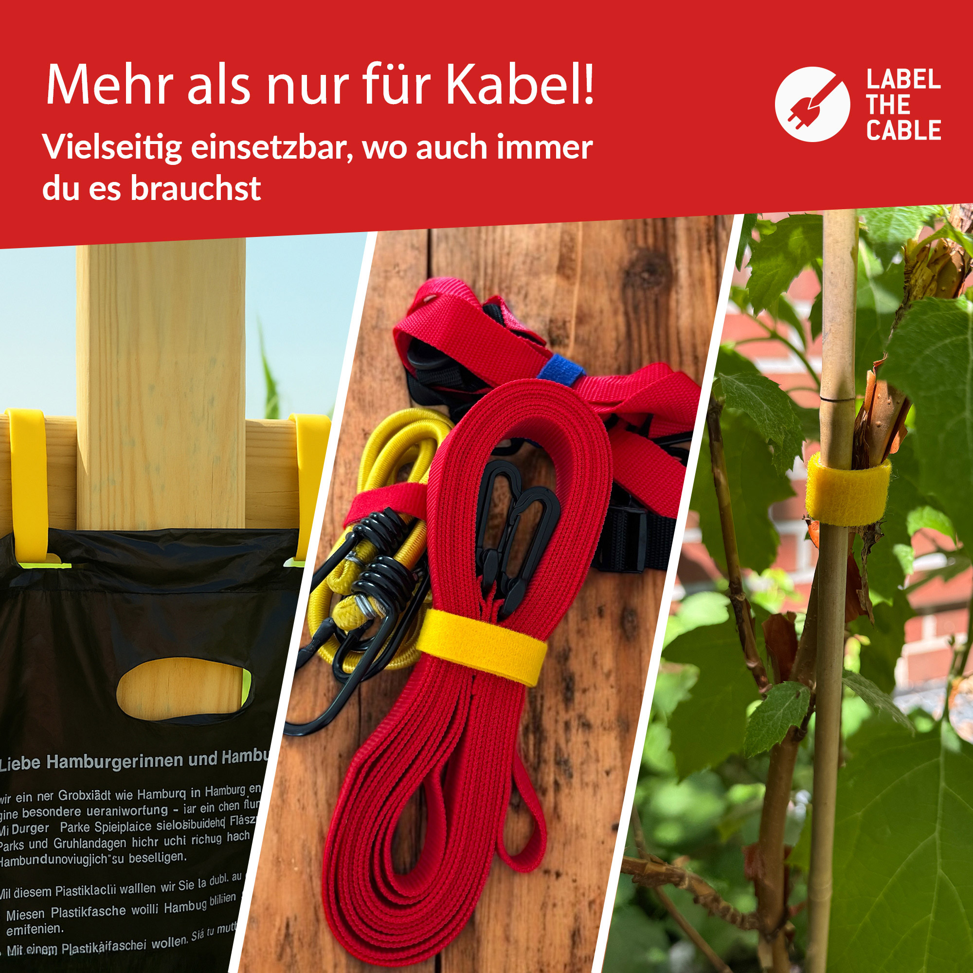 Label-the-cable Klettband ROLL STRAP PRO gelb 25,0 m x 1,6 cm