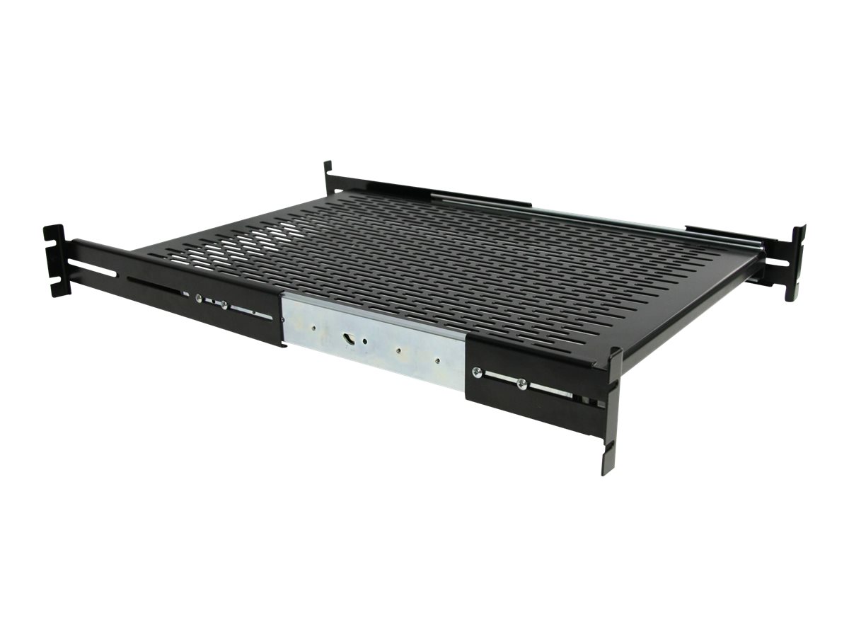 StarTech.com 2HE Ausziehbarer Rack-Fachboden 19 Zoll 22.7kg Schwarz