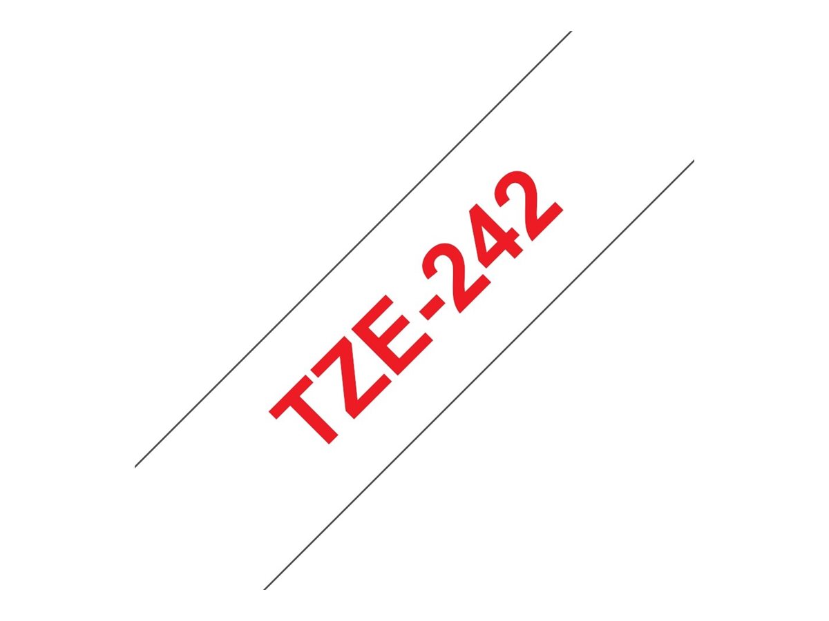 Brother TZe-242 18 mm rot/weiß