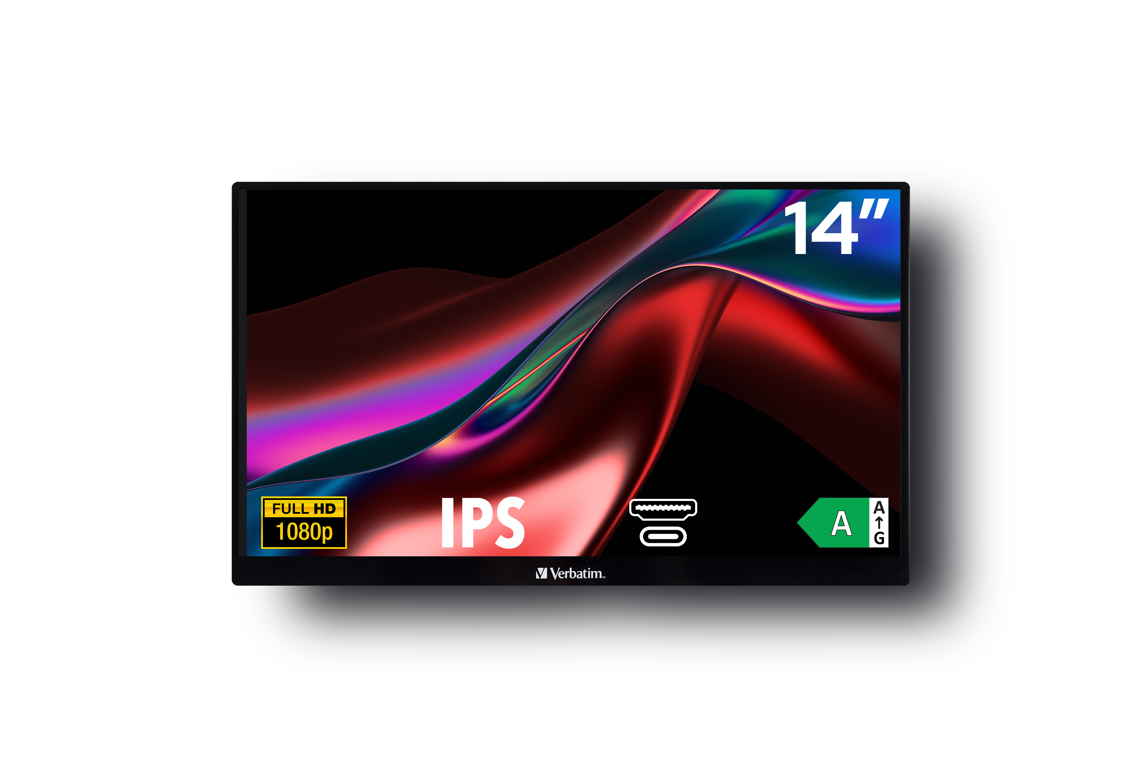 Verbatim PM-14 Tragbarer LED-Monitor 14 Zoll Full HD