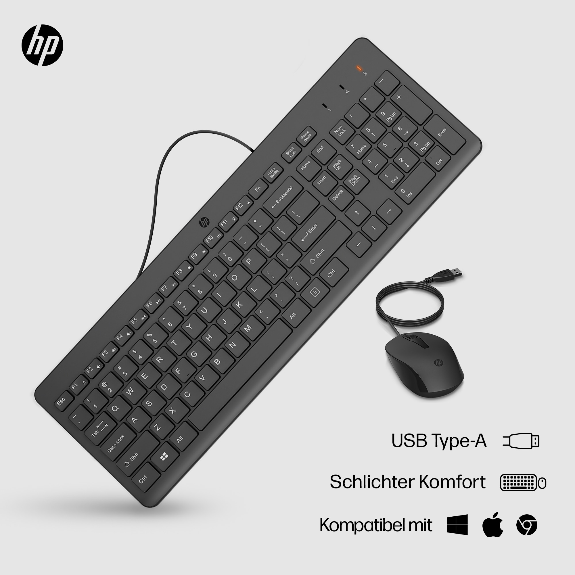 HP 150 Tastatur-Maus-Set USB