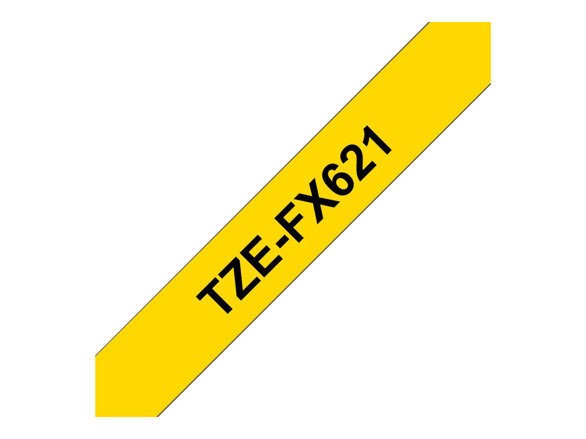 Brother TZe-FX621 Schriftband Schwarz auf Gelb 9mm x 8m