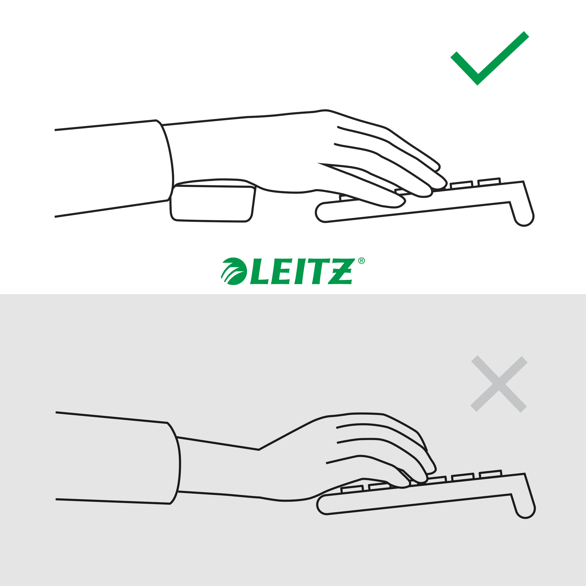 Esselte Leitz Ergo Cosy Tastatur-Handgelenkauflage dunkelgrau