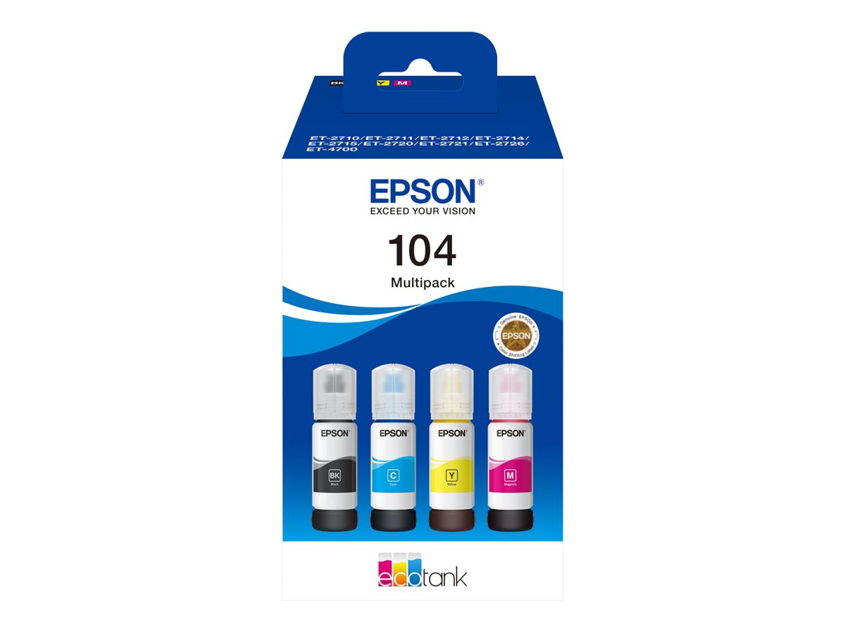 Epson EcoTank 104 Schwarz Gelb Cyan Magenta