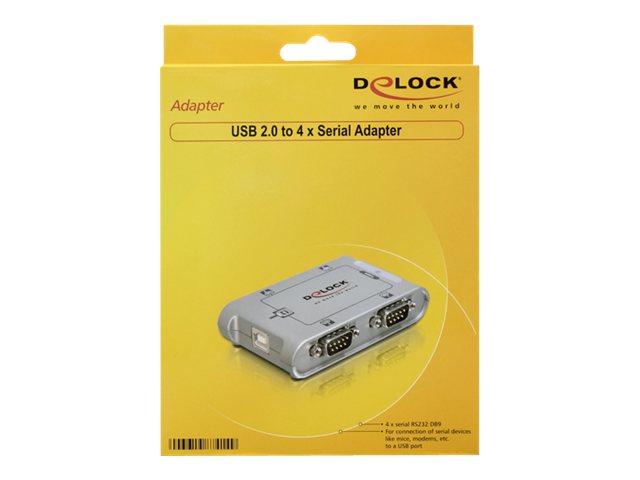 Delock USB 2.0 zu 4 Port Seriell Adapter