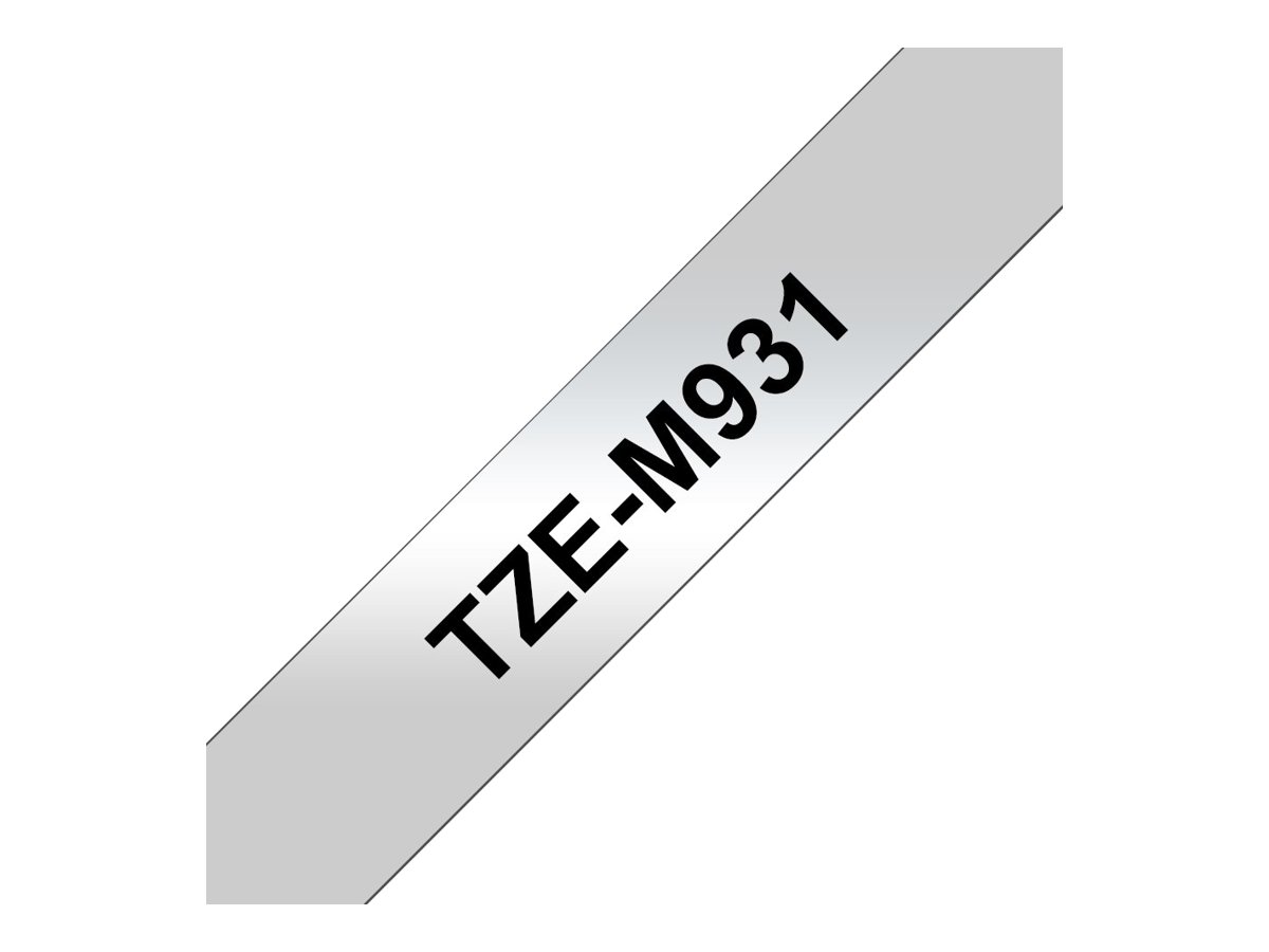 Brother TZe-M931 Schwarz auf Silber matt