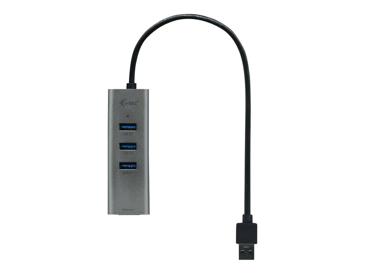 i-tec USB 3.0 Metal Hub 3-Port mit Gigabit Ethernet