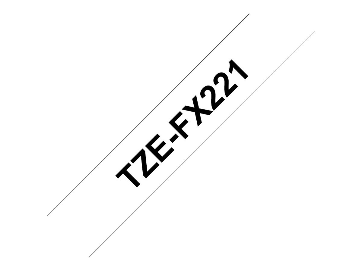 Brother TZe-FX221 Schriftband Schwarz auf Weiß 9mm x 8m