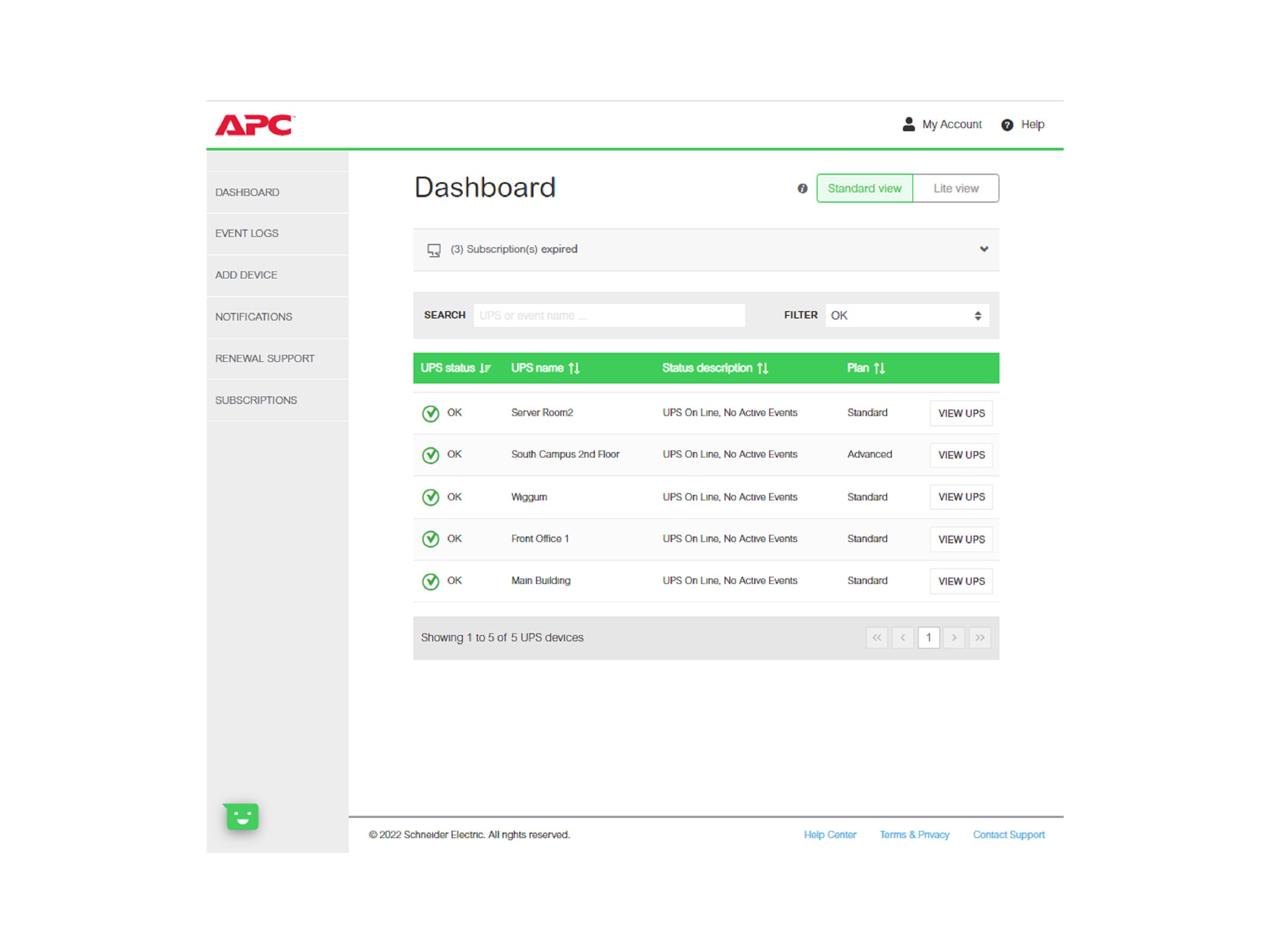 APC SmartConnect Standard Plan 1 Year