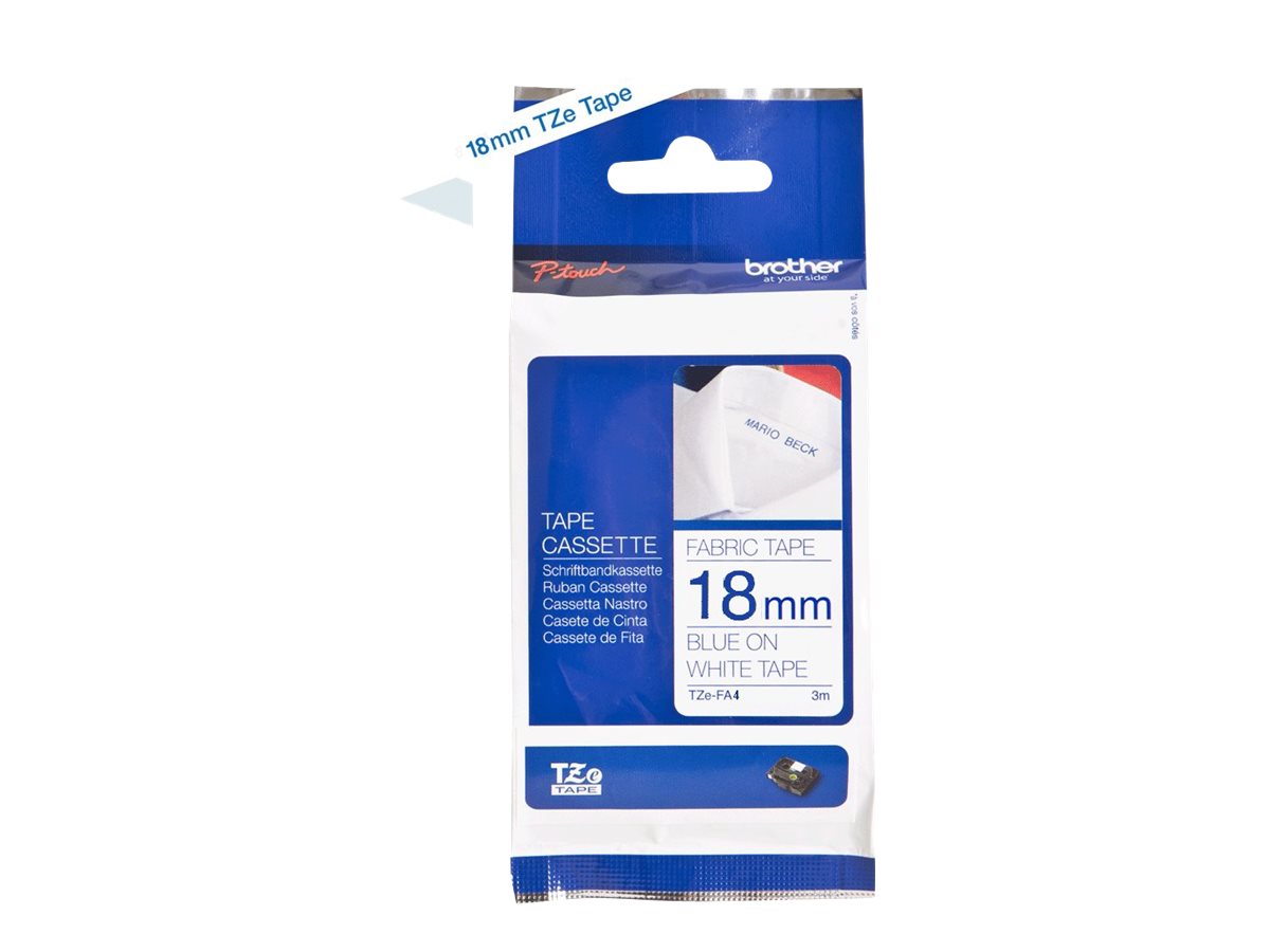 Brother TZe-FA4 Gewebe blau auf weiß