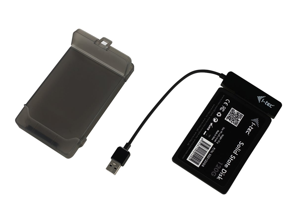 ITEC USB 30 Advance MySafe Easy Gehaeuse 6,4cm 2,5Zoll Festplattengehaeuse fuer SATA HDD Festplatten, integriertes Kabel, schwarz