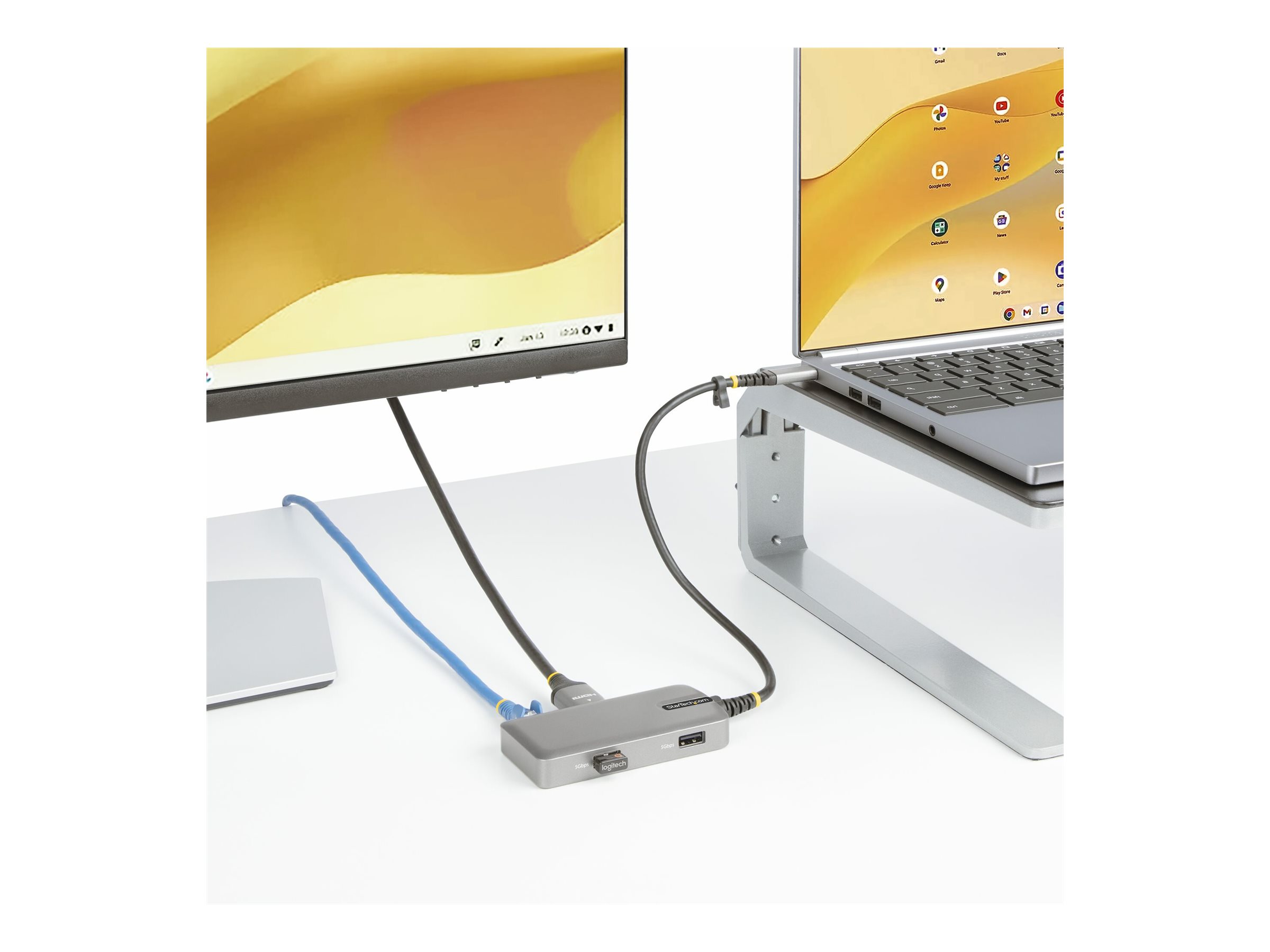STARTECHCOM USBC Multiport Adapter 4K 60Hz HDMI 2 Port USB Hub 100W PD Works with ChromebookLaptop Dockingstation