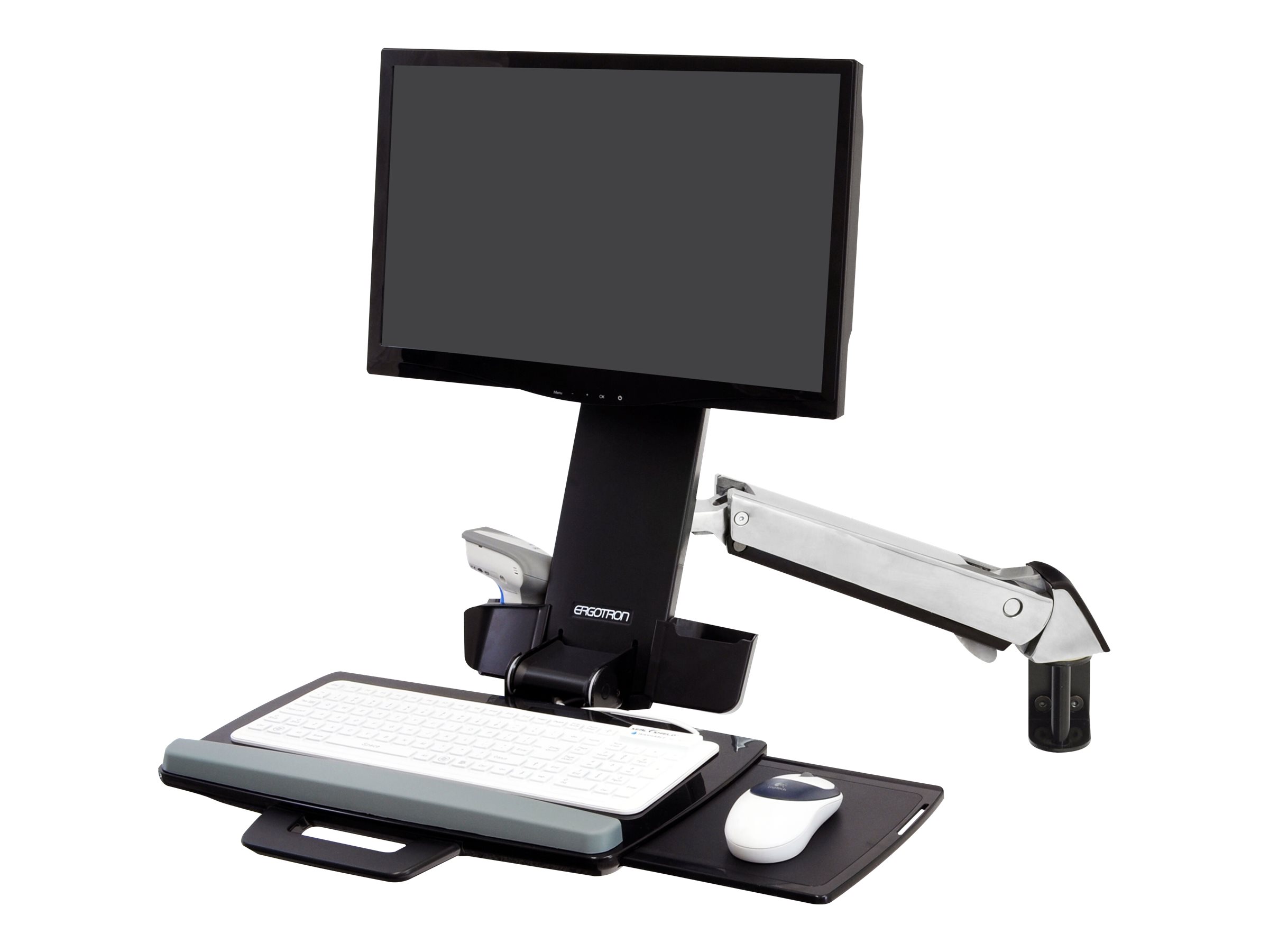 ERGOTRON StyleView SitStand Combo Arm mit Ablageflaeche Wandmontage LCD bis 61cm 24Zoll bis 13,2kg Anhebung bis 64cm