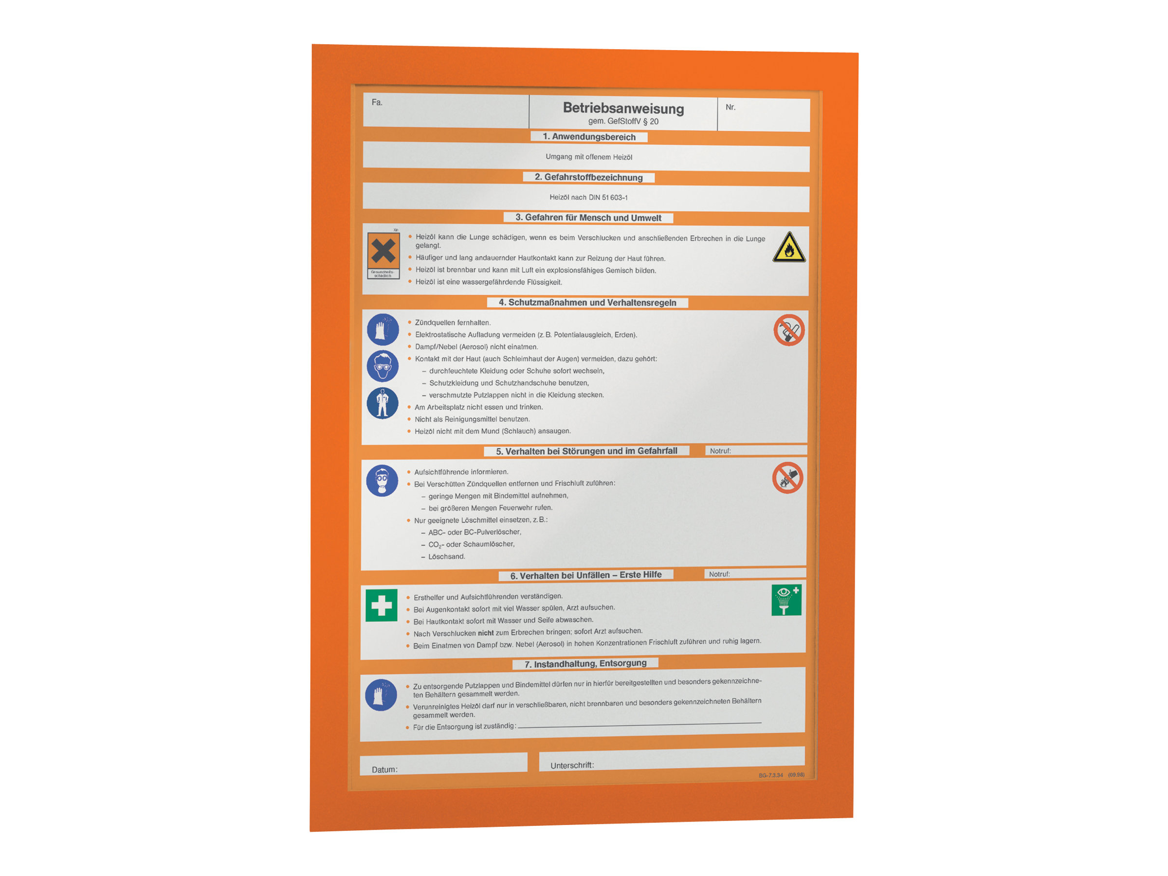 Durable DURAFRAME MAGNETIC A4 orange