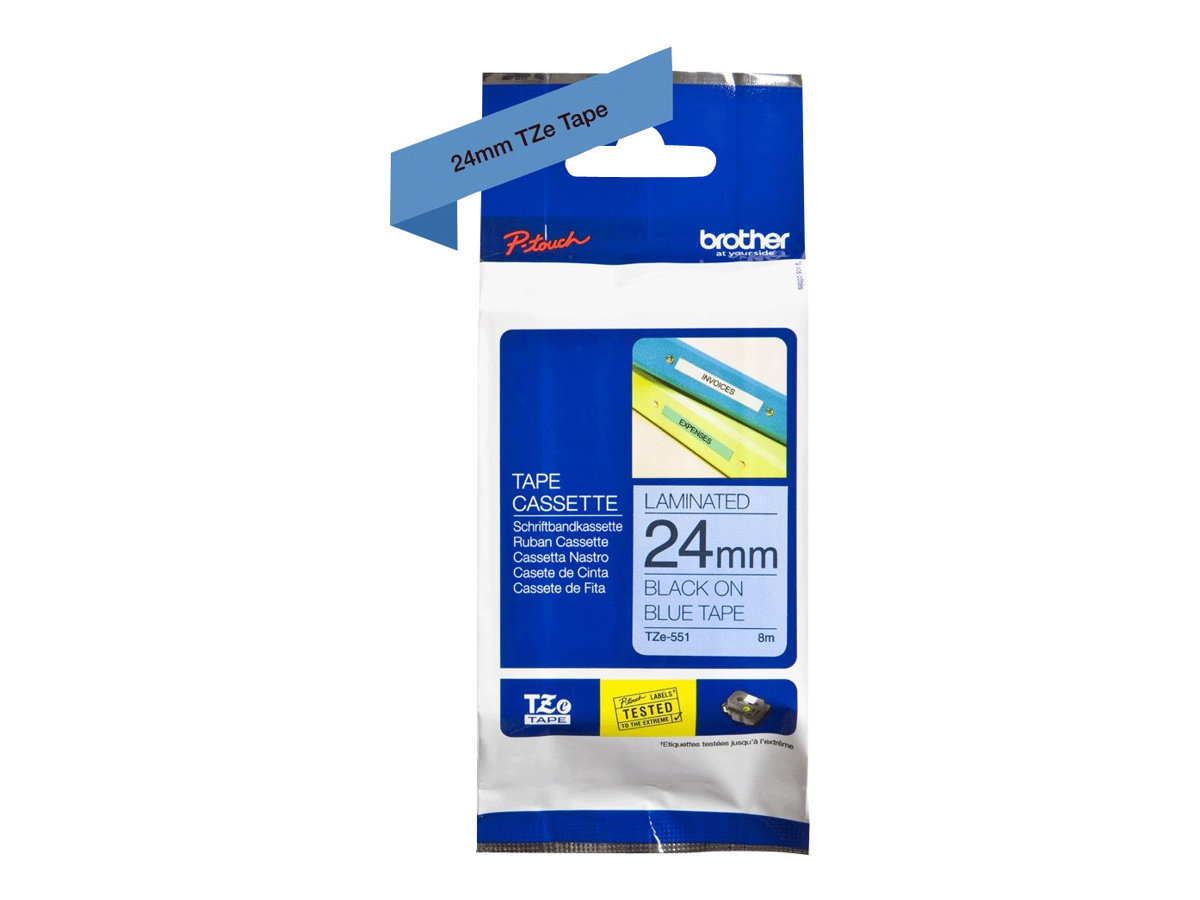 Brother TZe-551 24mm Schwarz auf Blau