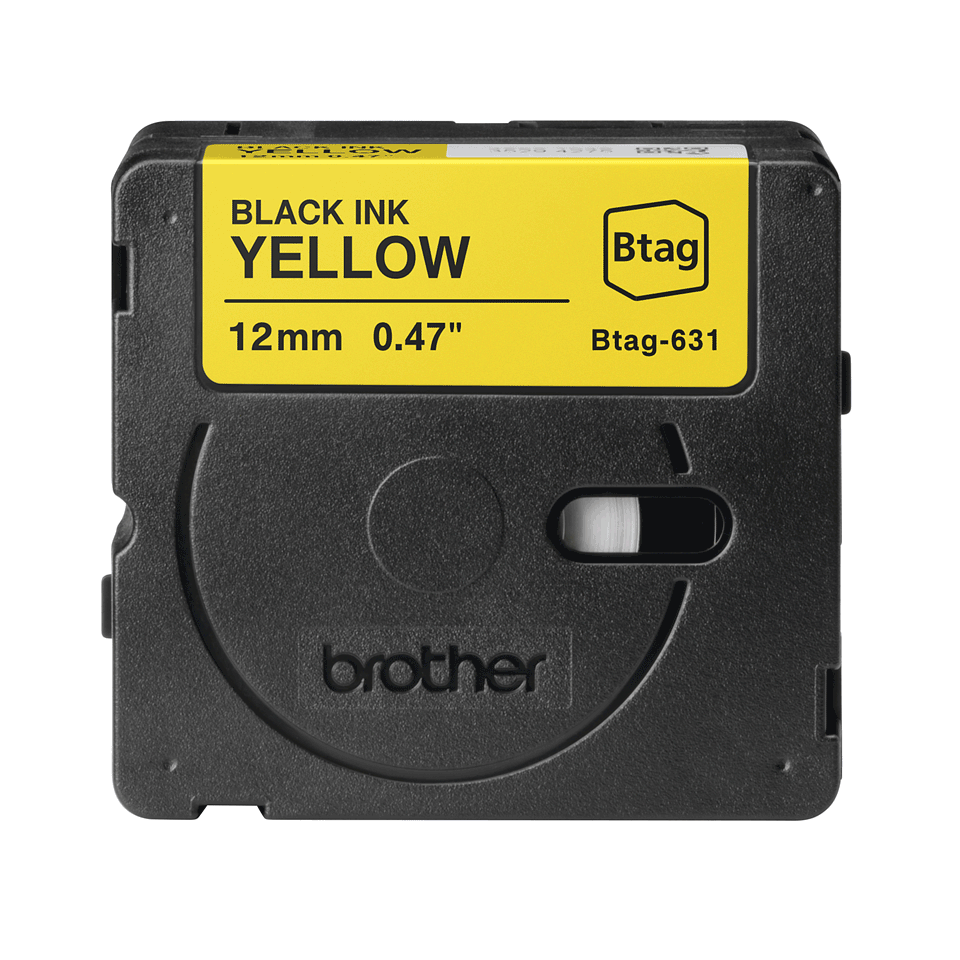 Brother BTAG-631 Schriftband Schwarz auf Gelb 1,2 cm × 4 m