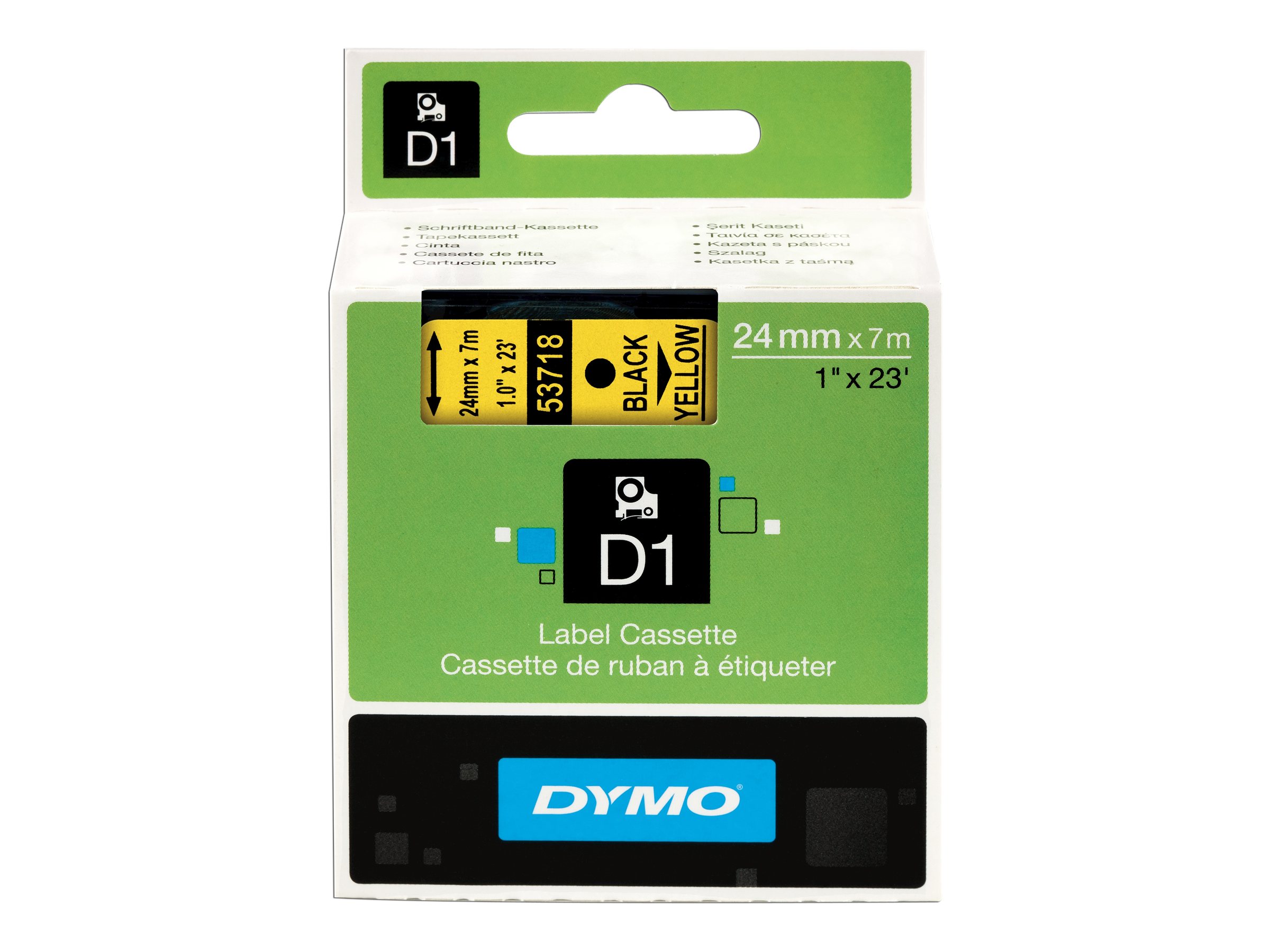 Dymo D1 24mm Schwarz auf Gelb Selbstklebend