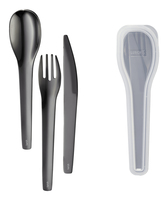 Lurch Mehrweg-Besteckset to-go schwarz 3‑teilig