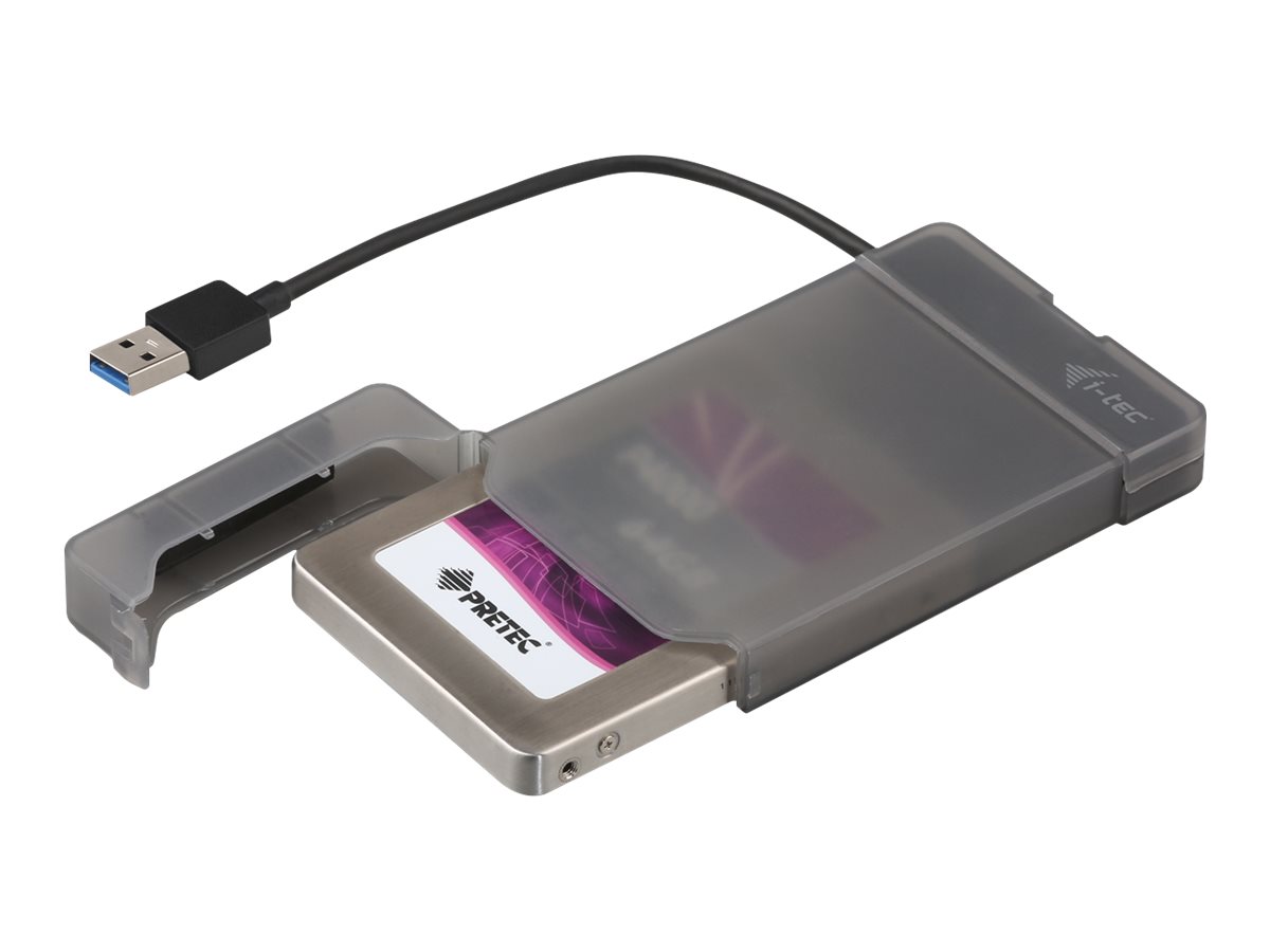 ITEC USB 30 Advance MySafe Easy Gehaeuse 6,4cm 2,5Zoll Festplattengehaeuse fuer SATA HDD Festplatten, integriertes Kabel, schwarz