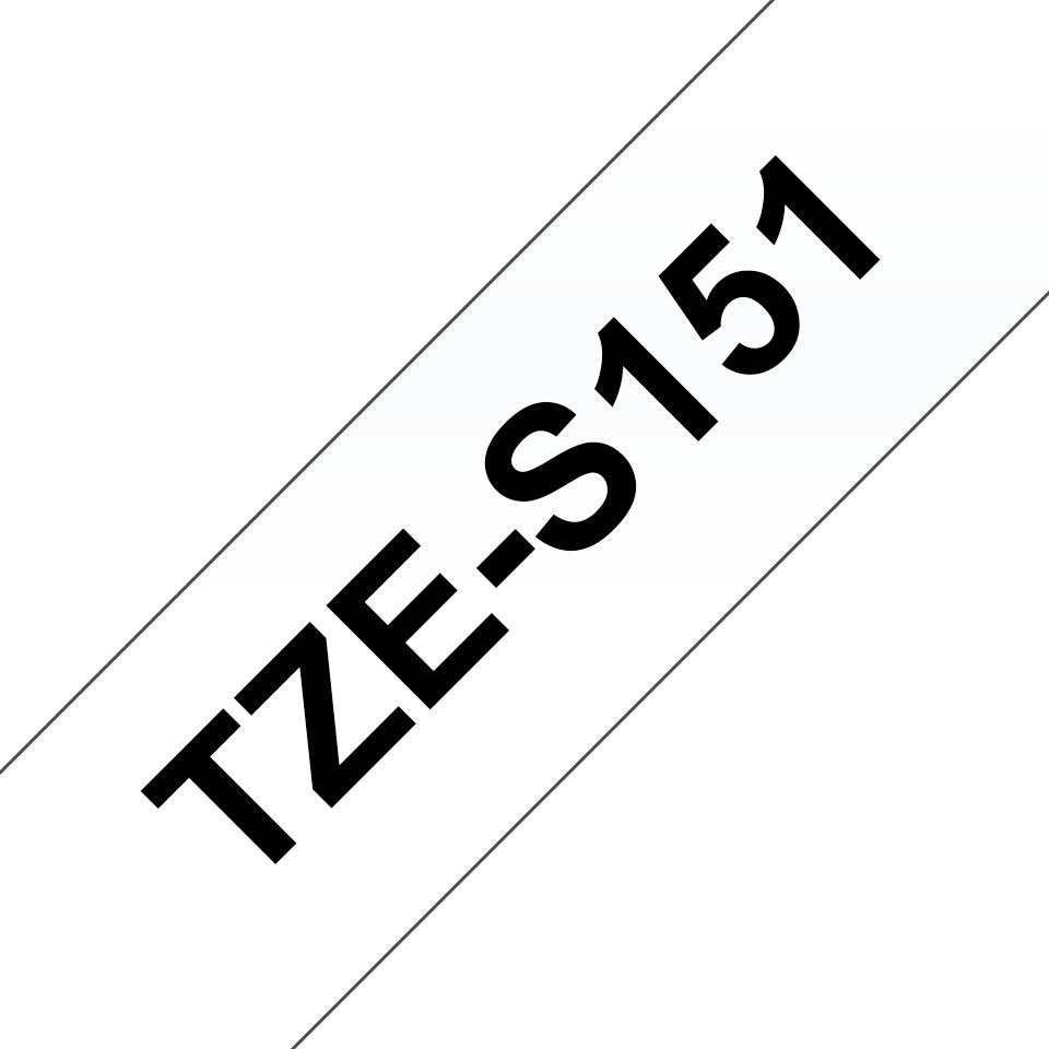 Brother TZe-S151 Schwarz auf Transparent extra starker Klebstoff