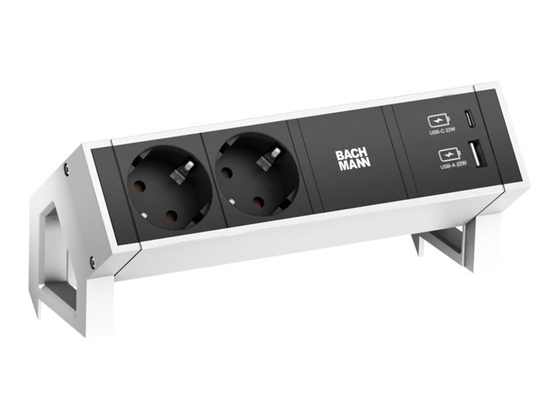 Bachmann DESK 2 Steckdosenleiste 2×Schutzkontakt USB‑C USB 22 W