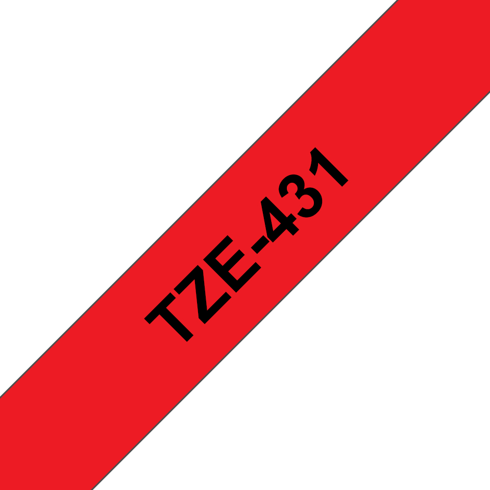 Brother TZe-431 12mm Schwarz auf Rot