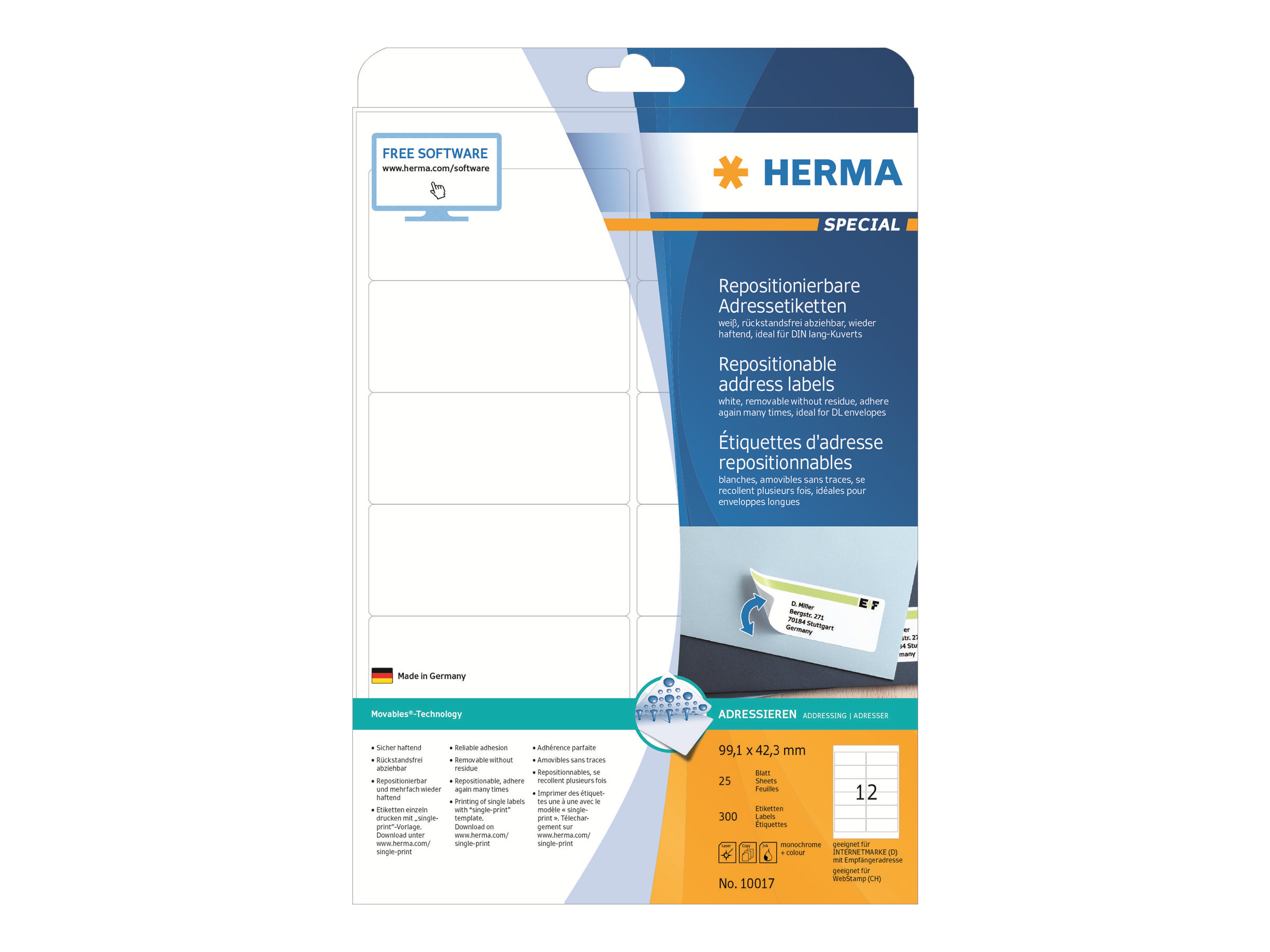 HERMA Special 10017 Papier matt neu positionierbar
