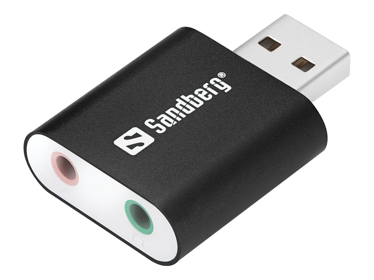 SANDBERG USB to Sound Link Externe USBSoundkarte mit Anschluessen fuer Lautsprecher und Mikrofon