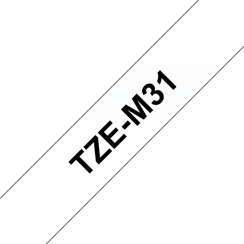 Brother TZe-M31 Schwarzer Druck Premium Matt Transparent