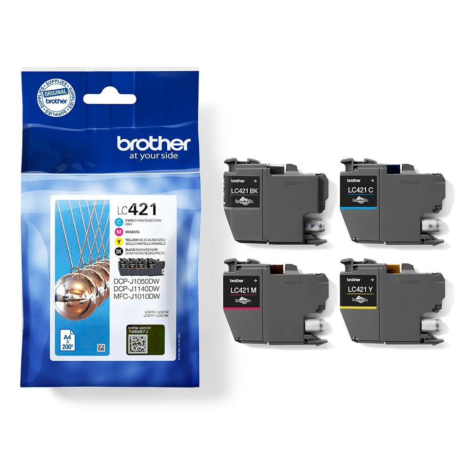 Brother LC421 Tintenpatrone Schwarz Gelb Cyan Magenta