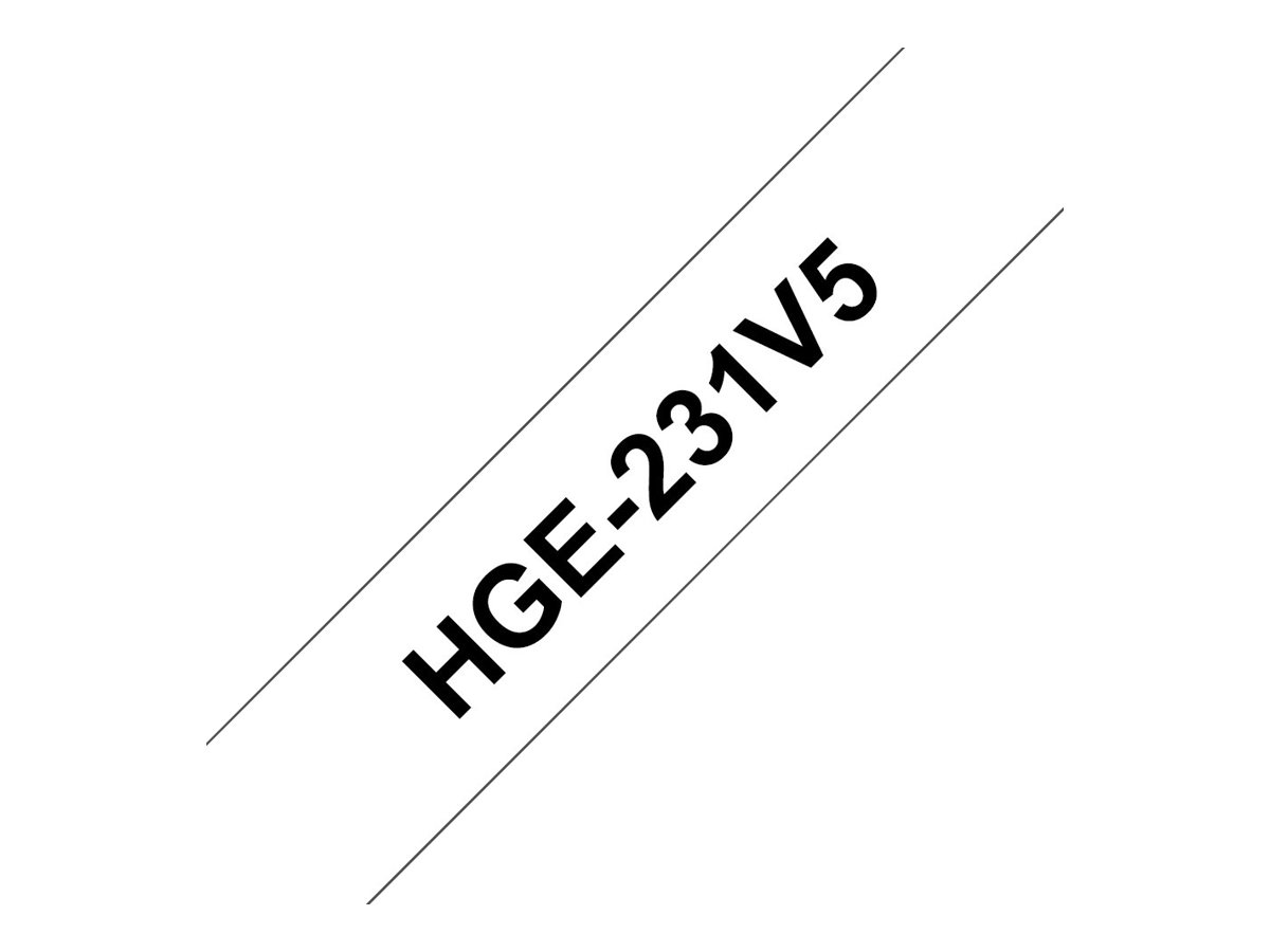 Brother HGE-231V5 Schriftband schwarz auf weiß