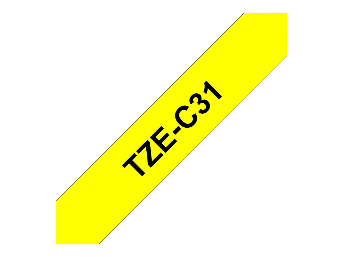Brother TZe-C31 Schwarz auf Neongelb