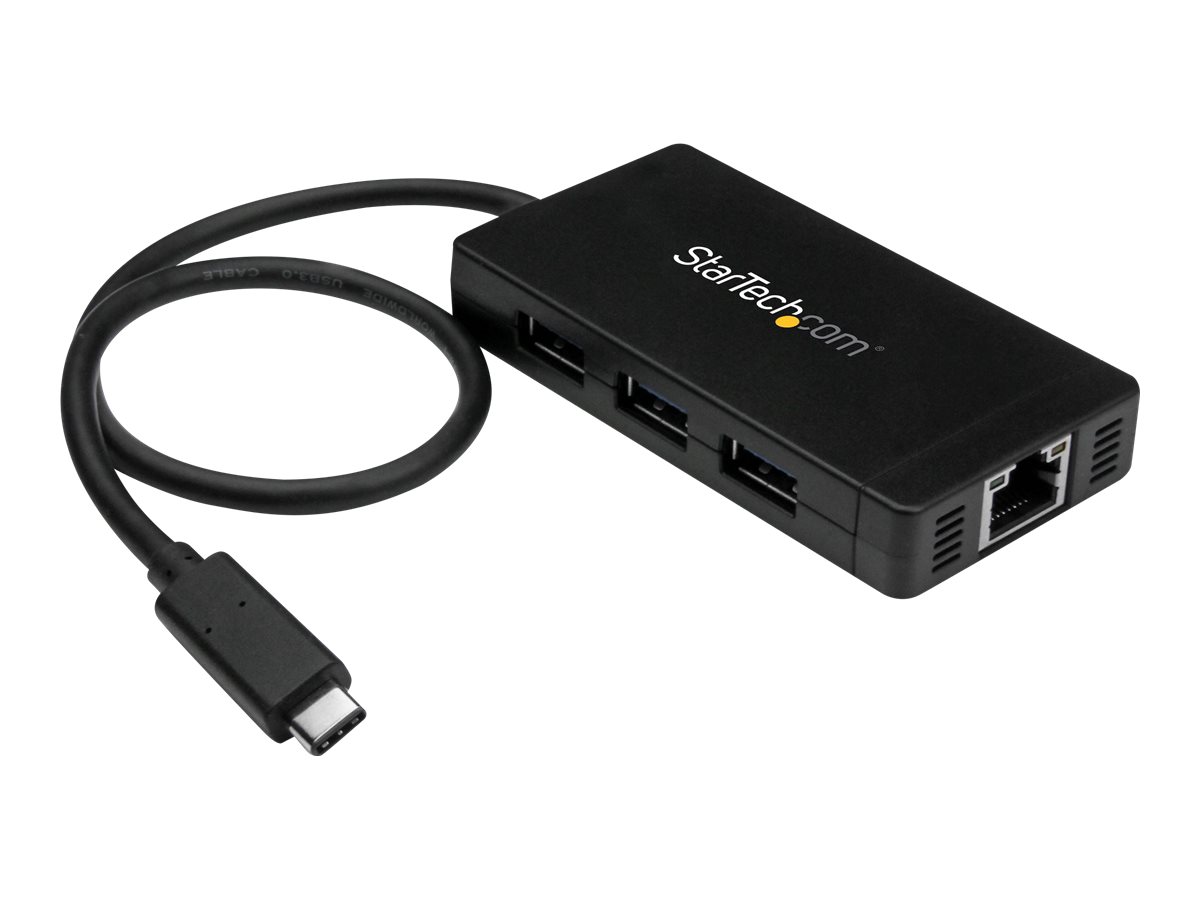 StarTech.com 3 Port USB 3.0 Hub USB‑C Gigabit Ethernet