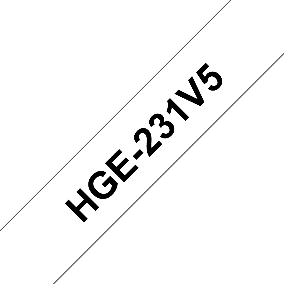 Brother HGE-231V5 Schriftband schwarz auf weiß