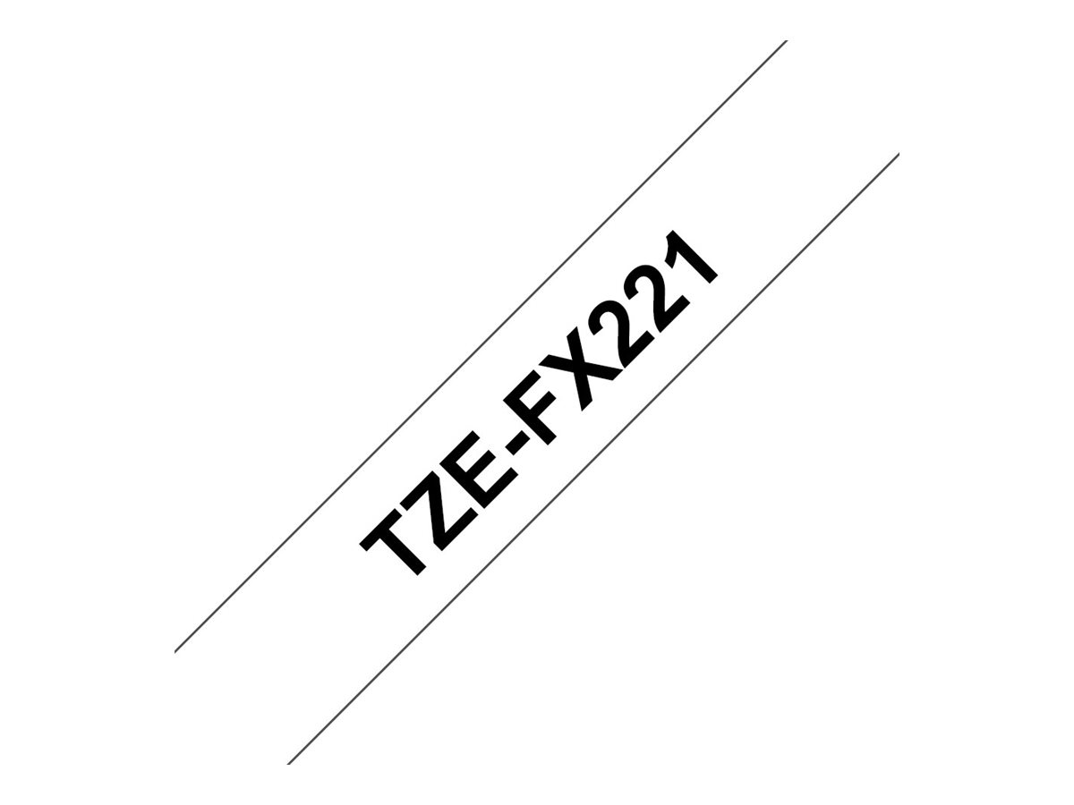 Brother TZe-FX221 Schriftband Schwarz auf Weiß 9mm x 8m