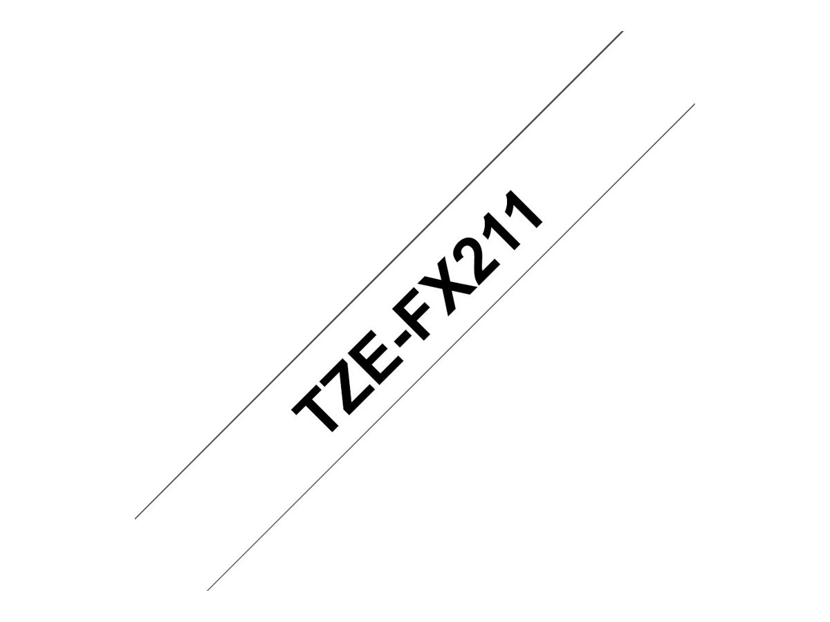 Brother TZe-FX211 Schriftband Schwarz auf Weiß